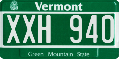 VT license plate XXH940