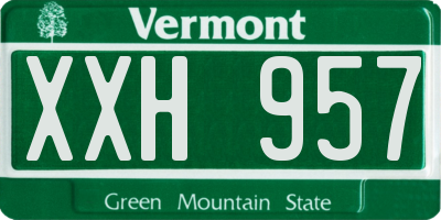 VT license plate XXH957