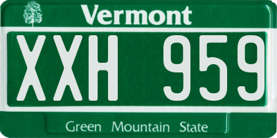 VT license plate XXH959