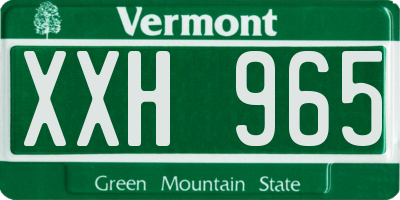 VT license plate XXH965