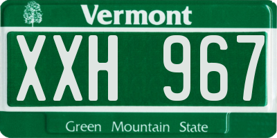 VT license plate XXH967
