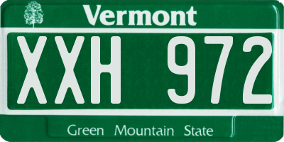 VT license plate XXH972