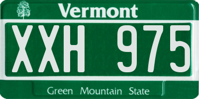 VT license plate XXH975