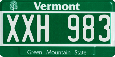 VT license plate XXH983