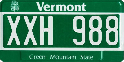 VT license plate XXH988