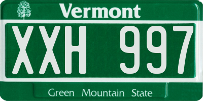 VT license plate XXH997