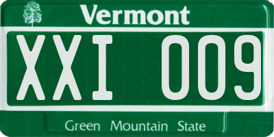 VT license plate XXI009