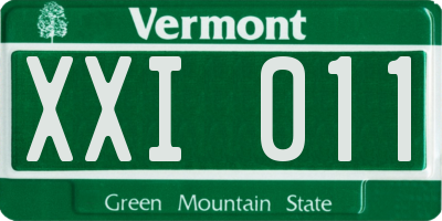 VT license plate XXI011