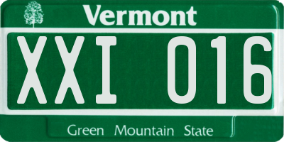 VT license plate XXI016