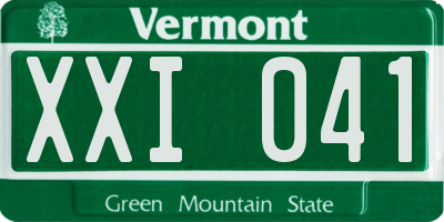 VT license plate XXI041