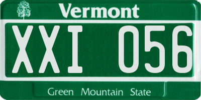 VT license plate XXI056