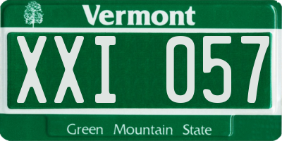 VT license plate XXI057