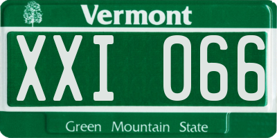 VT license plate XXI066