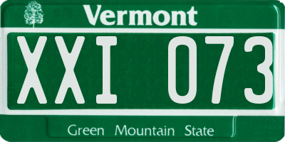 VT license plate XXI073