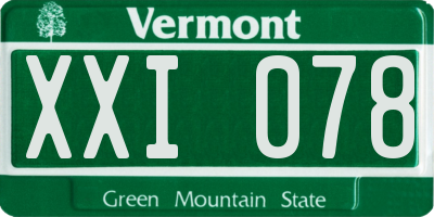 VT license plate XXI078