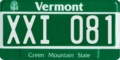 VT license plate XXI081