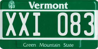 VT license plate XXI083