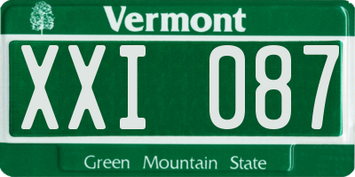VT license plate XXI087