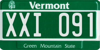 VT license plate XXI091
