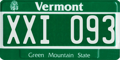 VT license plate XXI093