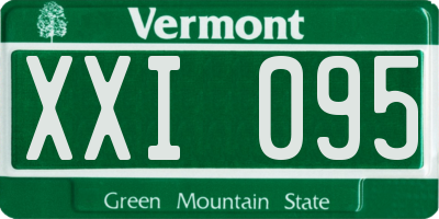VT license plate XXI095