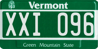 VT license plate XXI096