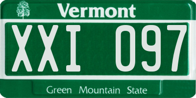 VT license plate XXI097