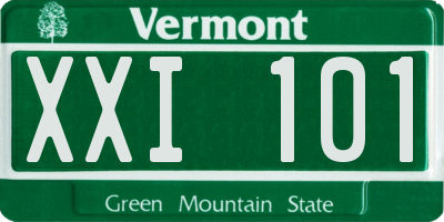 VT license plate XXI101