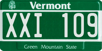 VT license plate XXI109