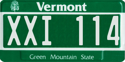 VT license plate XXI114