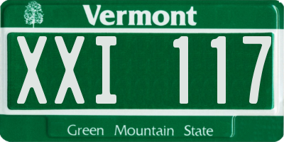 VT license plate XXI117