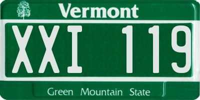 VT license plate XXI119