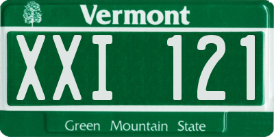 VT license plate XXI121