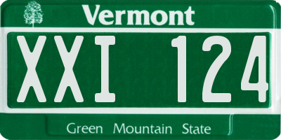 VT license plate XXI124