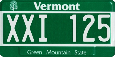 VT license plate XXI125