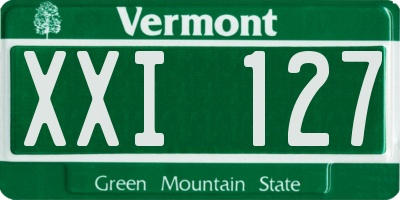 VT license plate XXI127