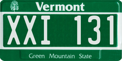 VT license plate XXI131