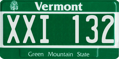 VT license plate XXI132