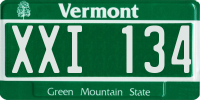 VT license plate XXI134