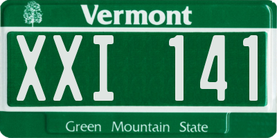 VT license plate XXI141