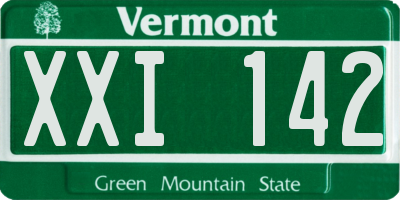 VT license plate XXI142