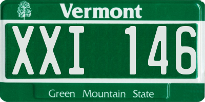 VT license plate XXI146