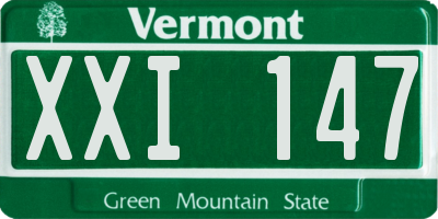 VT license plate XXI147