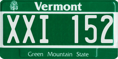 VT license plate XXI152
