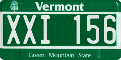 VT license plate XXI156