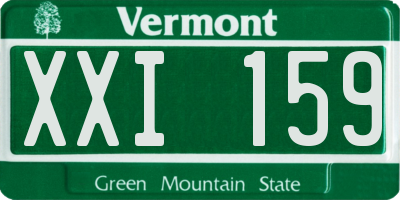 VT license plate XXI159