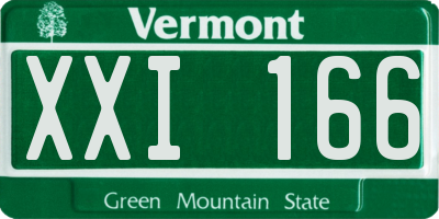 VT license plate XXI166