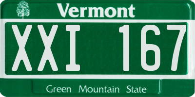 VT license plate XXI167