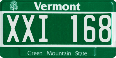 VT license plate XXI168