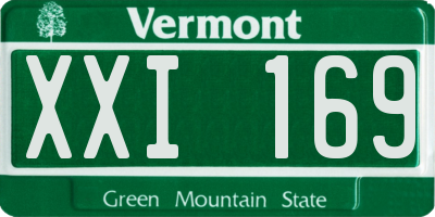 VT license plate XXI169